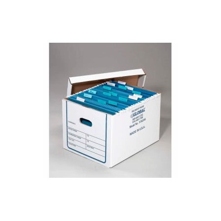 Connecticut Cont Connecticut Container Transfer File Record Storage Boxes, 15"L x 12"W x 10"H, White, 20/Pack 336246